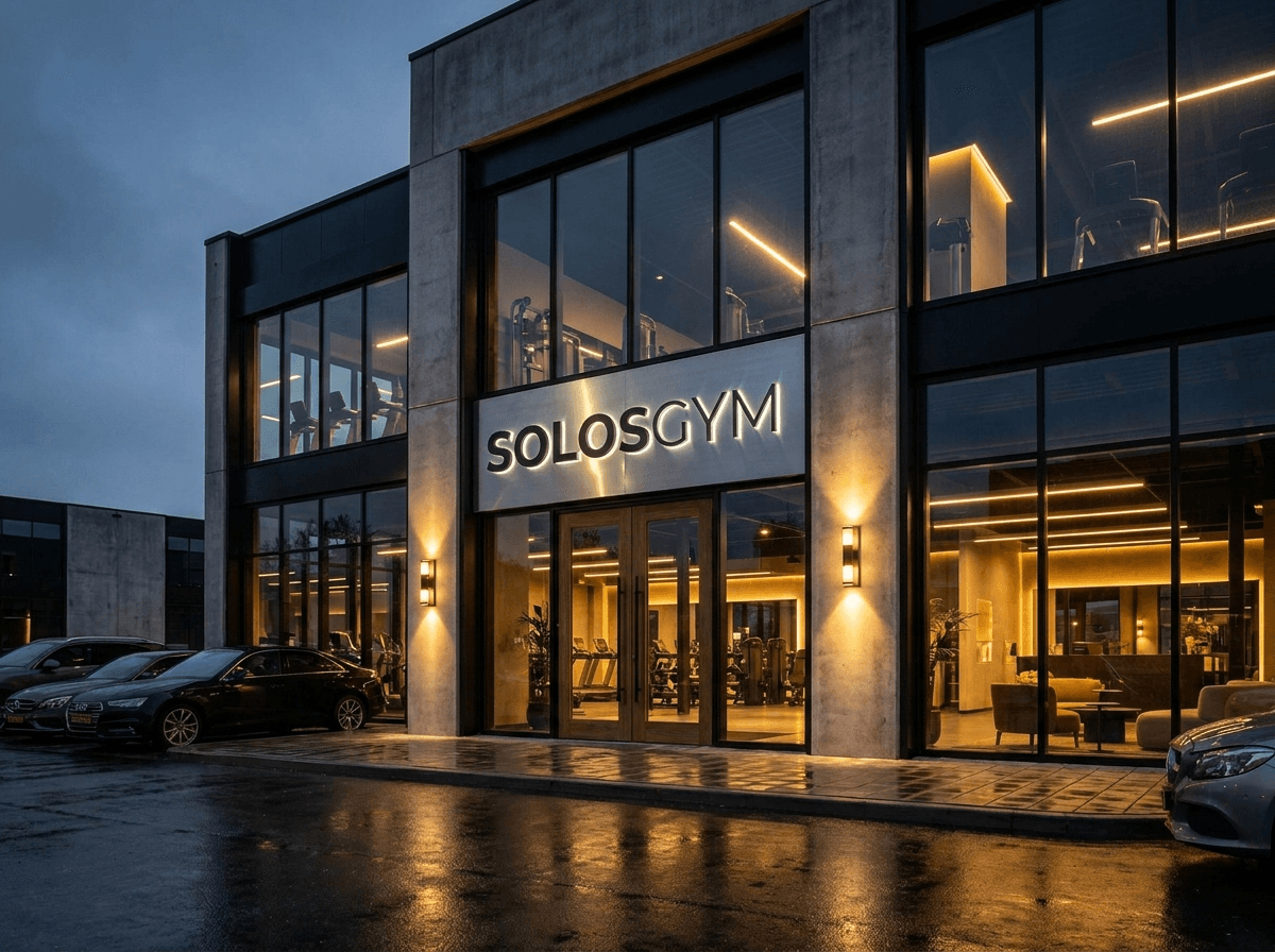 Premium gym location entrance view